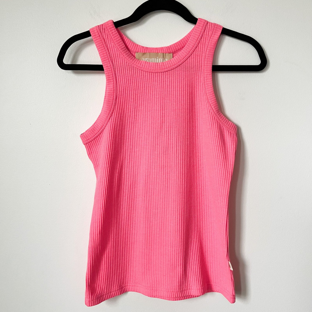 NWT Araminta James The Everyday Tank Watermelon Pink Waffle Knit Women XS‎ Beach